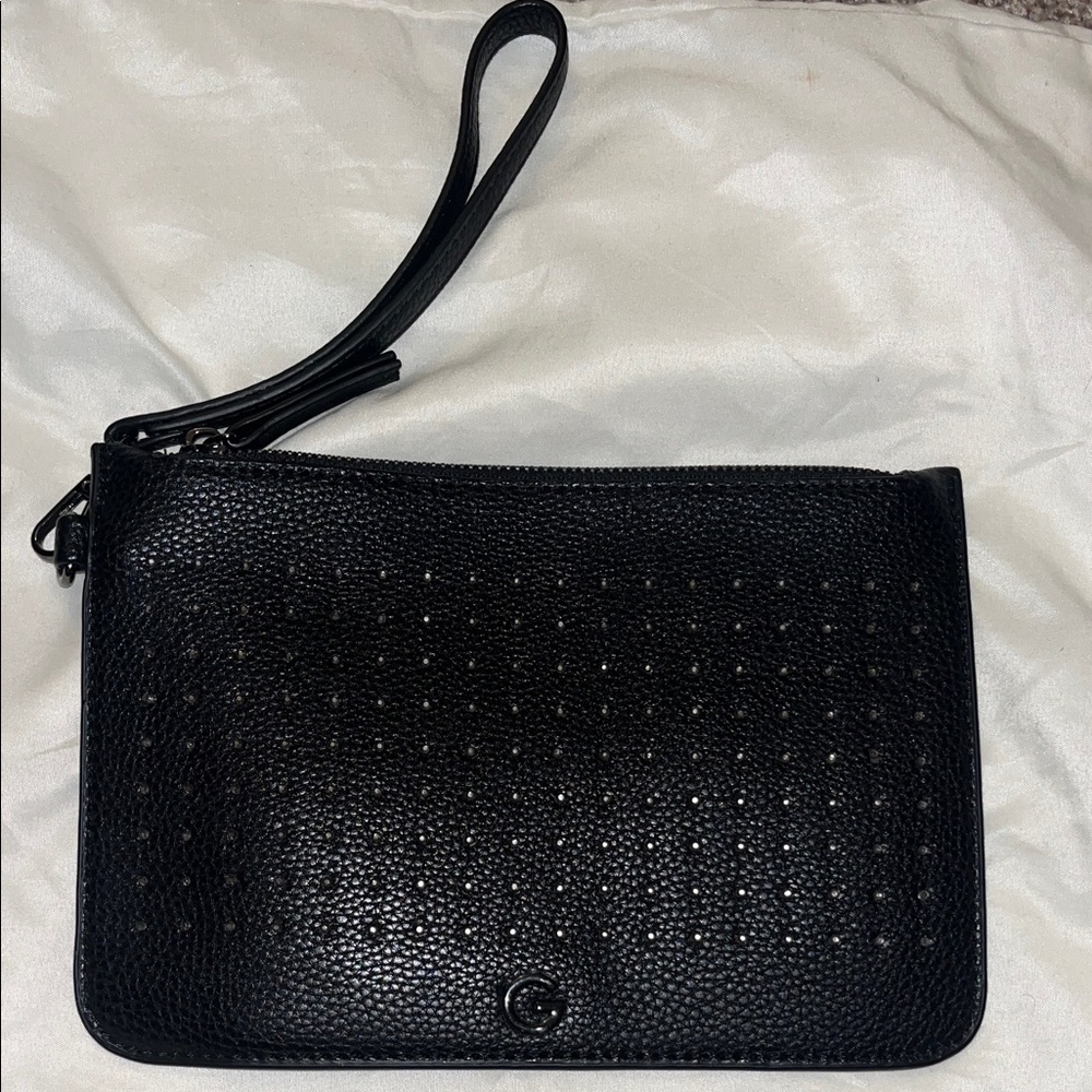 G by Guess Black Perforated Wristlet